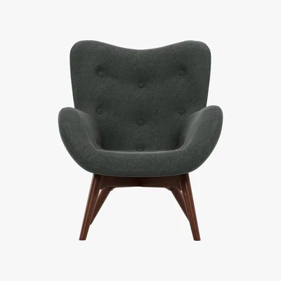 Made.com Custom MADE Doris Accent Armchair, Shetland Slate with Dark Wood Legs