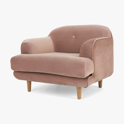 Made.com Gracie Armchair, Vintage Pink Velvet