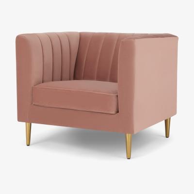 Made.com Amicie Armchair, Blush Pink Velvet