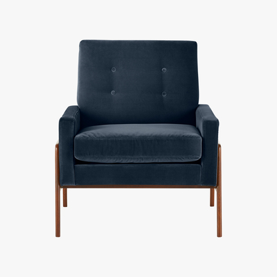 Made.com Cecil Accent Armchair, Cotton Velvet Navy