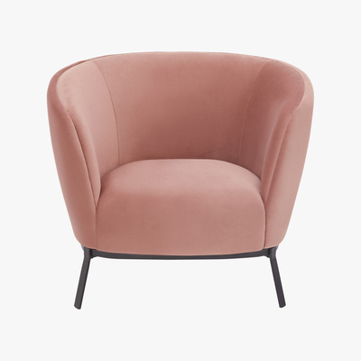 Made.com Belle Accent Armchair, Blush Pink Velvet