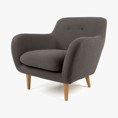Made.com Dylan Armchair, Marl Grey