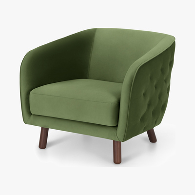 Made.com Esther Armchair, Meadow Green Velvet