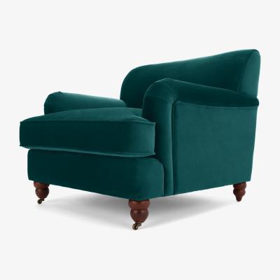 Made.com Orson Armchair, Seafoam Blue Velvet