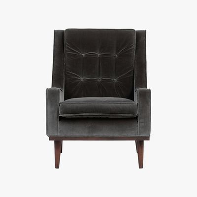 Made.com Scott Armchair, Concrete Cotton Velvet