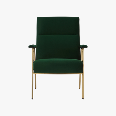 Made.com Merle Accent Armchair, Pine Green Velvet