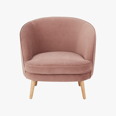 Made.com Gertie Accent Armchair, Vintage Pink Velvet