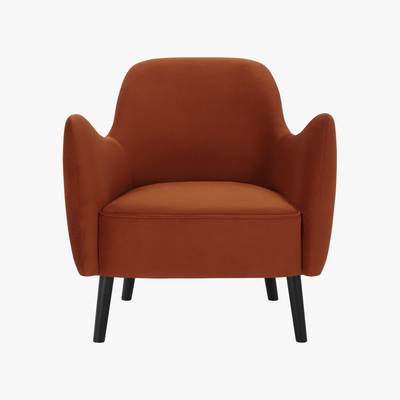 Made.com Davis Accent Armchair, Nutmeg Orange Velvet
