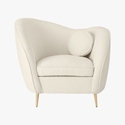 Made.com Kooper Accent Armchair, Whitewash Boucle