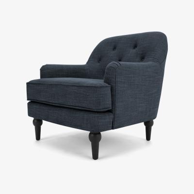 Made.com Flynn Armchair, Atlantic Blue Linen Mix
