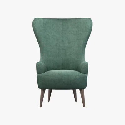 Made.com Custom MADE Bodil Accent Armchair, Duck Egg Blue with Light Wood Leg
