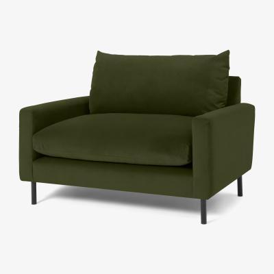 Made.com Russo Loveseat, Moss Recycled Velvet