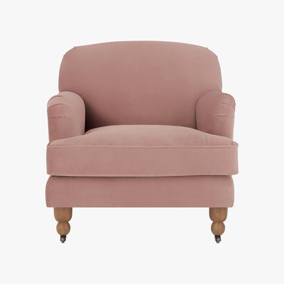 Made.com Orson Small Armchair, Vintage Pink Velvet