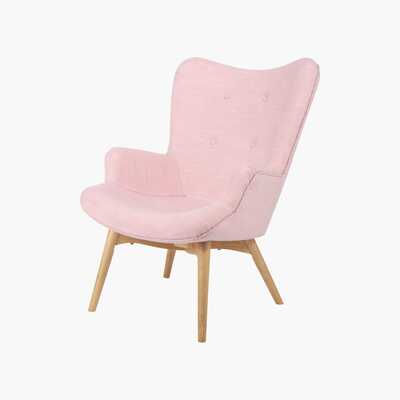 Maisons du Monde Scandinavian Pink Fabric Armchair Iceberg