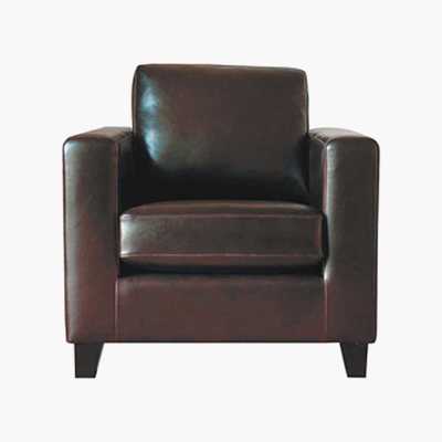 Maisons du Monde Split Leather Armchair in Chocolate Kennedy