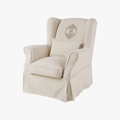 Maisons du Monde Cotton Armchair Cover with Striped Motifs 80x98