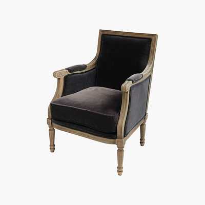Maisons du Monde Anthracite Velvet Armchair Casanova