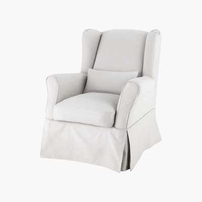 Maisons du Monde Cotton armchair cover in light grey Cottage