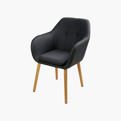 Maisons du Monde Anthracite Grey Vintage Armchair Arnold