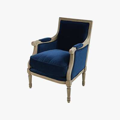 Maisons du Monde Midnight Blue Velvet Armchair Casanova