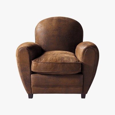 Maisons du Monde Microsuede Club Armchair in Brown Arizona