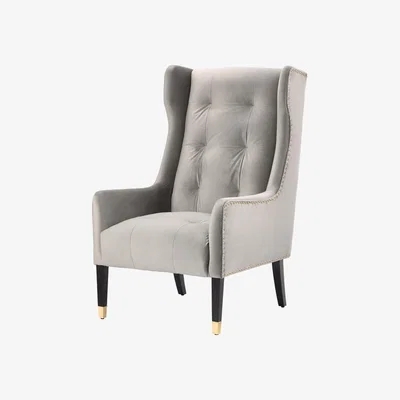 My Furniture Grayson Armchair Dove Grey - Brushed Gold