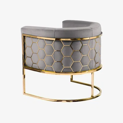 My Furniture Alveare Tub Chair Brass - Dove Grey