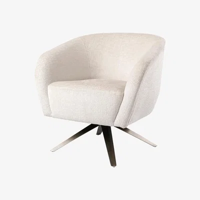 My Furniture Brodie Swivel Chair – Light Taupe Chenille – Bronze Base