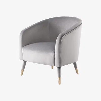 My Furniture Bellucci Armchair Dove Grey - Brass Caps