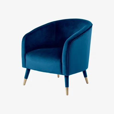 My Furniture Bellucci Armchair Navy Blue - Brass Caps