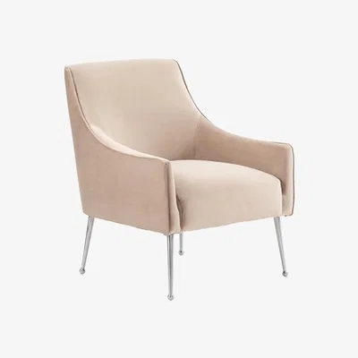 My Furniture Mason lounge Chair - Taupe – Silver Legs