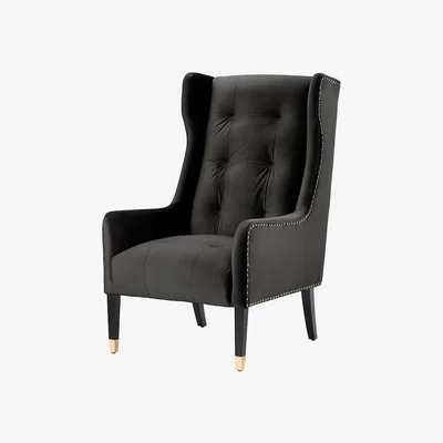 My Furniture Grayson Armchair Black – Brushed Gold
