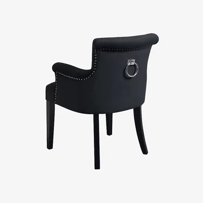 My Furniture Positano Carver Chair with Back Ring - Black Velvet