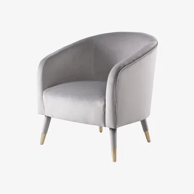 My Furniture Bellucci Armchair - Dove Grey - Brass Caps