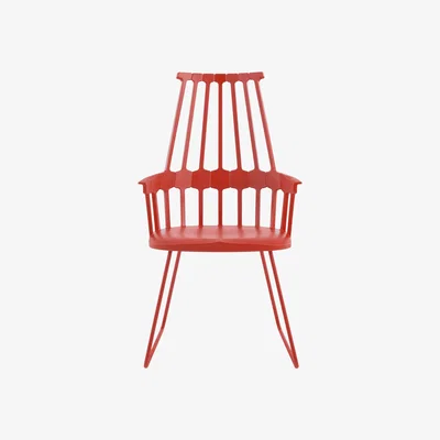 Made in Design Comback Armchair - Polycarbonate & metal sledge leg by Kartell Red