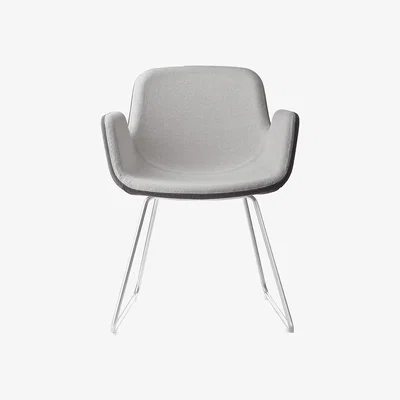 Made in Design Pass Padded armchair - Sledge leg / Fabric by Lapalma Grey