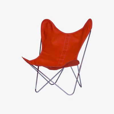 Made in Design AA Butterfly INDOOR Armchair - Cloth / Chromed structure by AA-New Design Orange