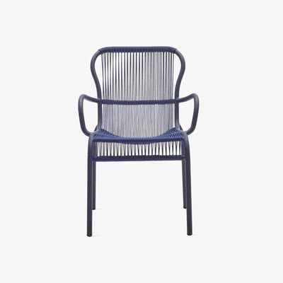 Made in Design Loop Rope Stackable armchair - / Hand-woven polypropylene cord by Vincent Sheppard Blue
