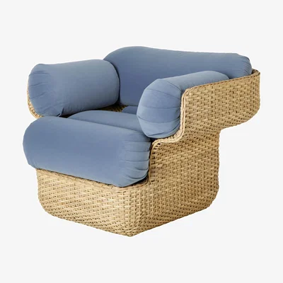 Made in Design Padded armchair Basket textile cane & fibres / By Joe Colombo (1967) - Gubi