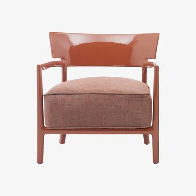 Made in Design Cara Solid Color Armchair - / Tissu by Kartell Red/Orange