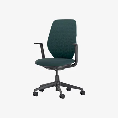 Made in Design Armchair on casters ACX Soft textile / Upholstered Knitting Backrest - Vitra
