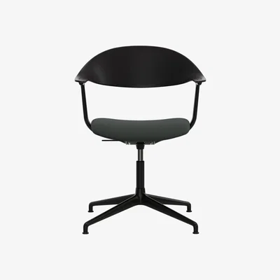 Made in Design Mynt Swivel armchair textile grey / Upholstered seat - Vitra