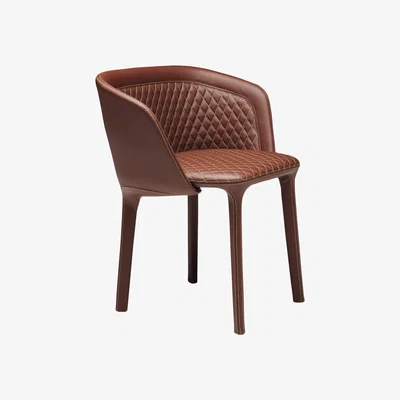 Made in Design Lepel Padded armchair - Padded imitation leather by Casamania Brown