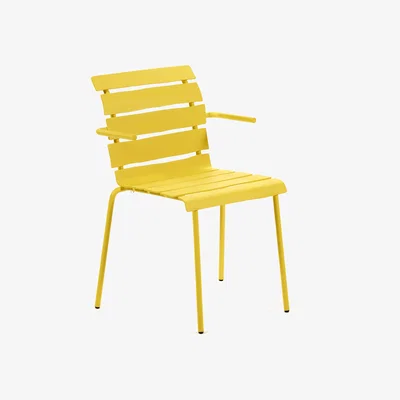Made in Design Aligned Stackable armchair - / By Maarten Baas - Aluminium by valerie objects Yellow