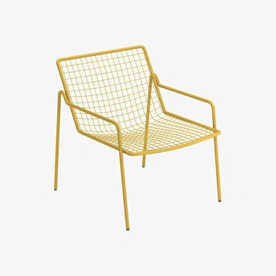 Made in Design Rio R50 Stackable low armchair - / Metal by Emu Yellow