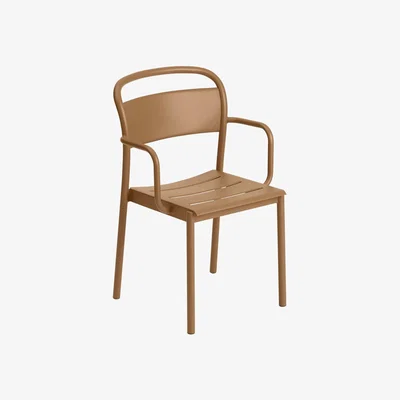 Made in Design Linear Stackable armchair - / Steel by Muuto Brown/Beige
