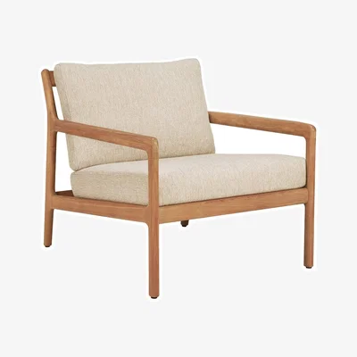 Made in Design Jack Outdoor Padded armchair textile wood beige / Teak & fabric - Ethnicraft