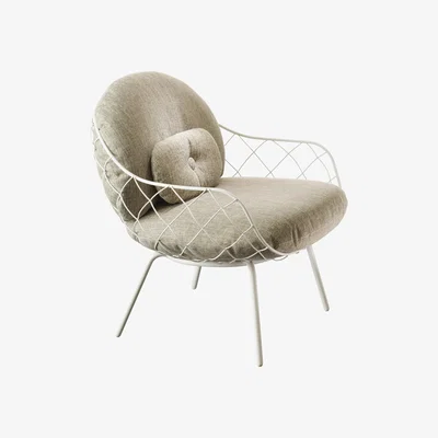 Made in Design Pina Outdoor Padded armchair - Fabric by Magis White/Grey/Beige