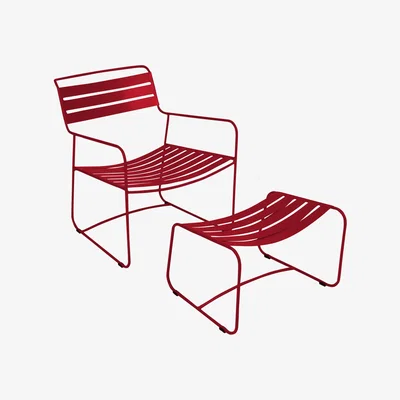Made in Design Surprising Lounger Set armchair & footrest - With footrest by Fermob Red