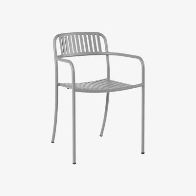 Made in Design Patio Lames Stackable armchair - / Slats - Stainless steel by Tolix Grey